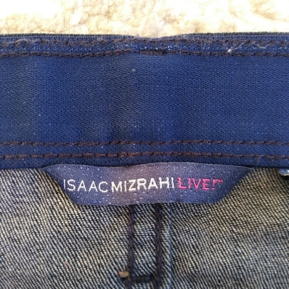 Isaac Mizrahi Live Distressed Cargo Jeans 18W Dk Indigo - Picture 3 of 16